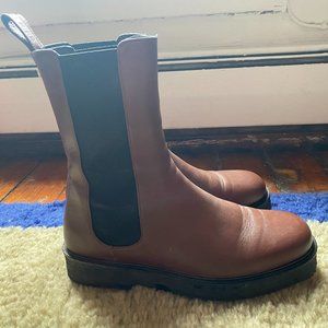 STAUD Palamino Leather Chelsea Boots - size 40